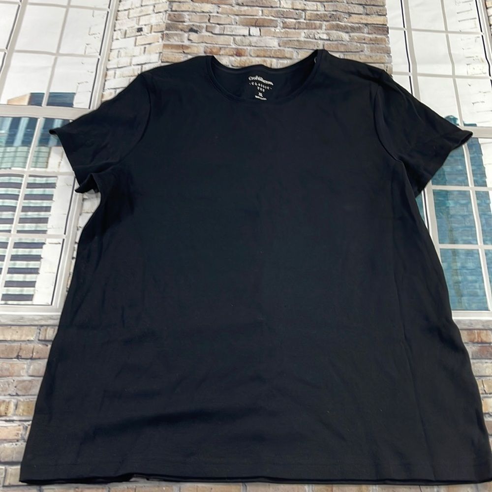 NWT Women’s Croft & Barrow Black Crew Neck Basic Classic T-Shirt (XL) GE11